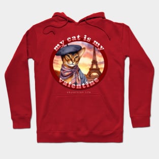 My French Valentine Cat Abyssinian Life 05A Hoodie